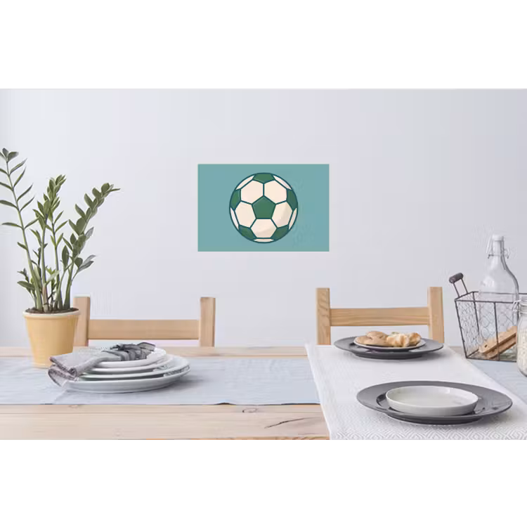 Muursticker - Voetbal - Geometrisch - Sport - Illustratie - Blauwgroen — 3