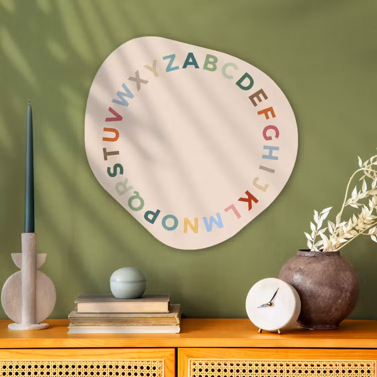 Organisch schilderij glas - Alfabet - Cirkel - Educatie - Speels - Kleurrijk — 2