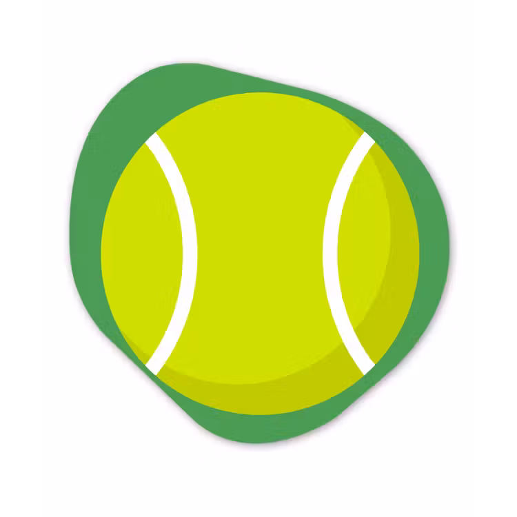 Organisch schilderij glas - Bal - Geel - Sport - Groen - Illustratie — 1