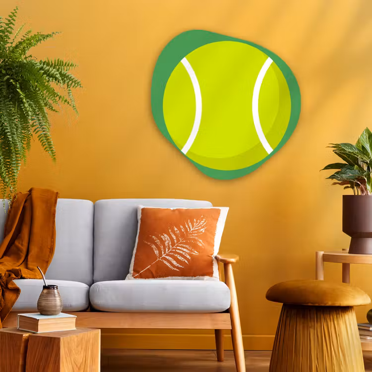 Organisch schilderij glas - Bal - Geel - Sport - Groen - Illustratie — 3