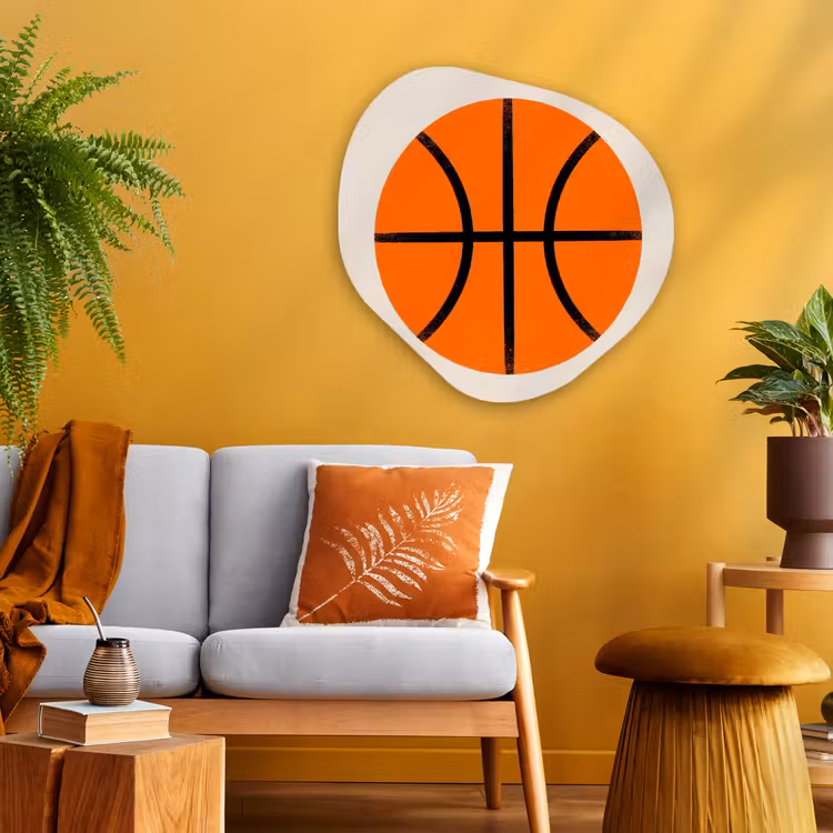 Organisch schilderij glas - Basketbal - Bal - Sport - Illustratie - Oranje — 3