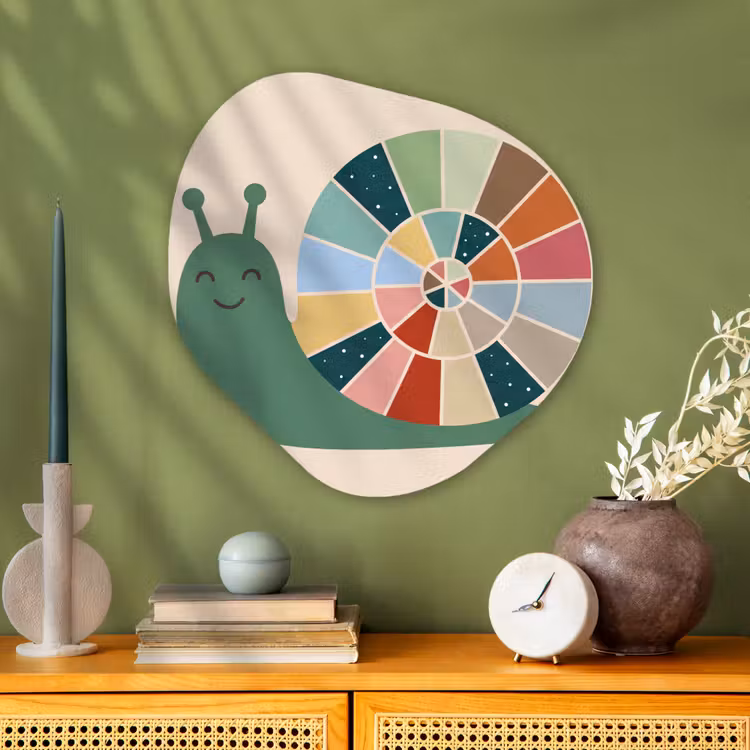 Organisch schilderij glas - Dieren - Slak - Kleurrijk - Illustratie — 2