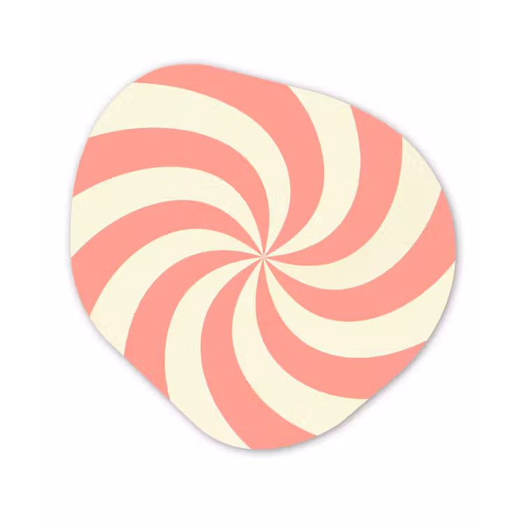Organisch schilderij glas - Spiraal - Patroon - Abstract - Roze - Beige — 1