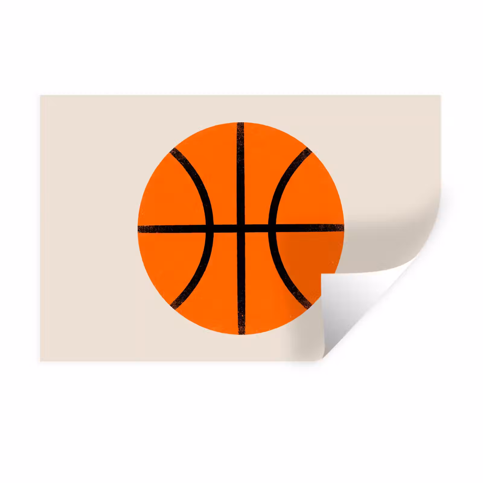 Muursticker - Basketbal - Bal - Sport - Illustratie - Oranje — 1