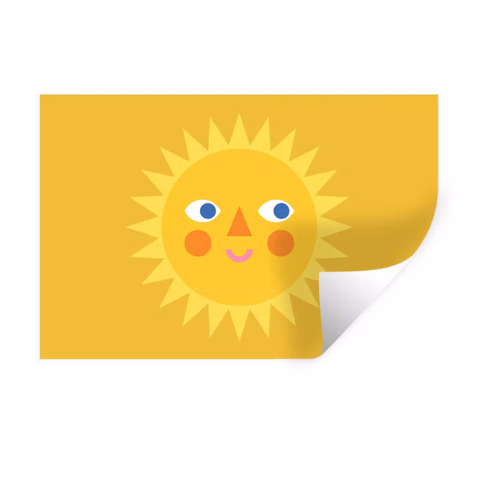 Muursticker - Zon - Gezicht - Zomer - Illustratie - Geel — 1