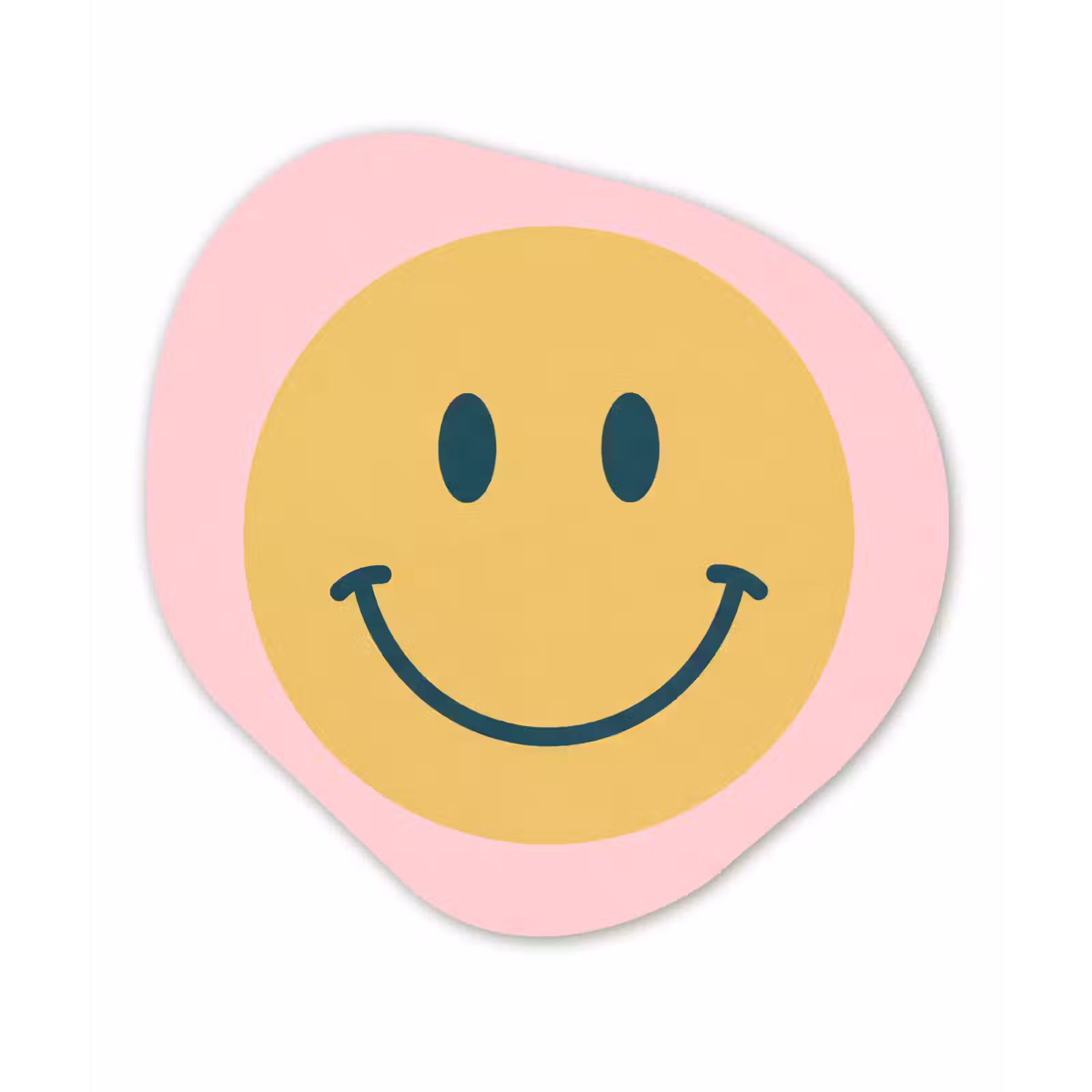 Organisch schilderij aluminium - Smiley - Geel - Roze - Symbool - Minimalistisch — 1