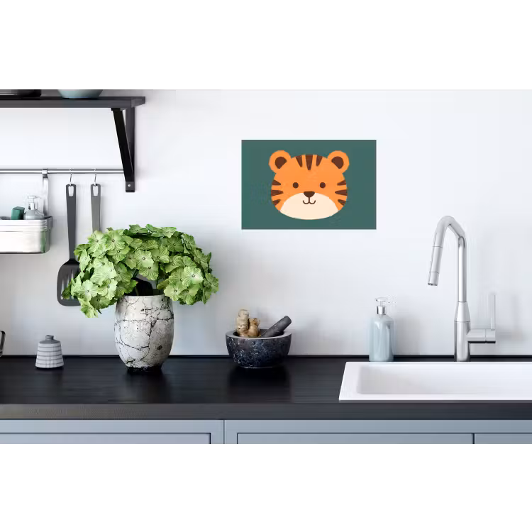 Muursticker - Dieren - Kop - Oranje - Illustratie - Modern — 2