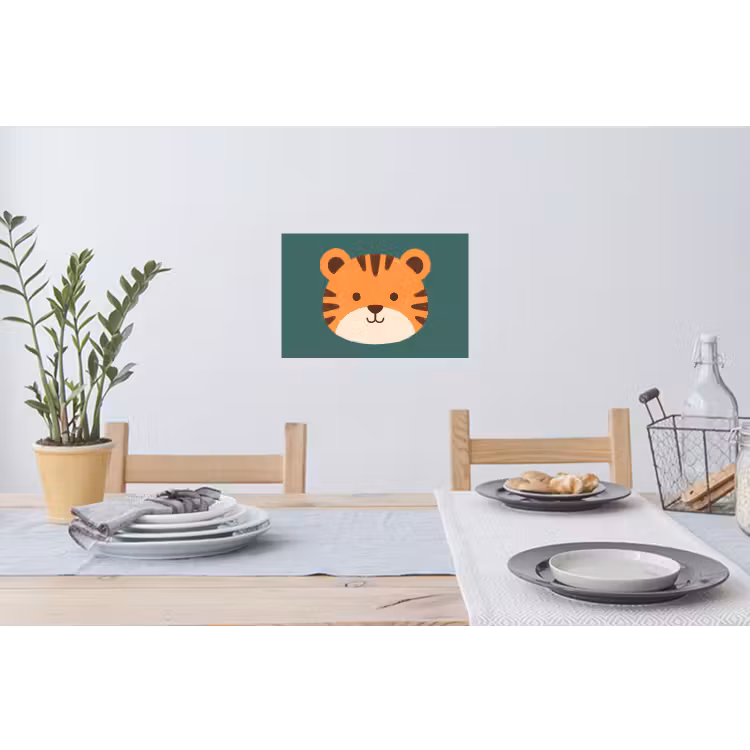 Muursticker - Dieren - Kop - Oranje - Illustratie - Modern — 3