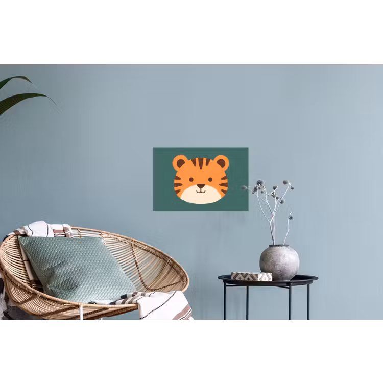 Muursticker - Dieren - Kop - Oranje - Illustratie - Modern — 4