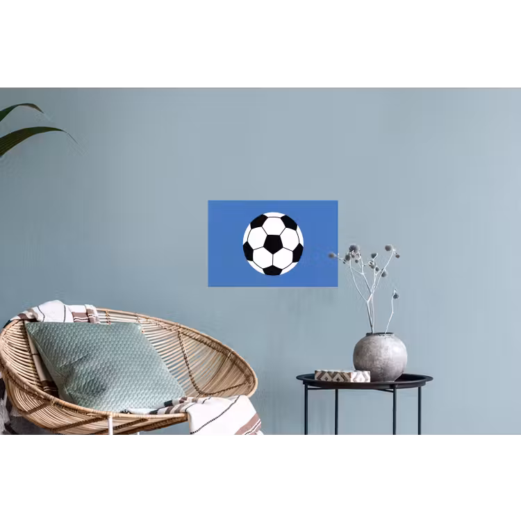 Muursticker - Voetbal - Zwart-wit - Sport - Illustratie - Blauw — 4
