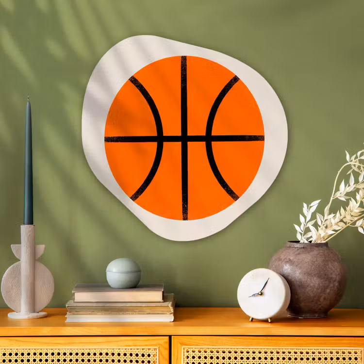 Organisch schilderij aluminium - Basketbal - Bal - Sport - Illustratie - Oranje — 2