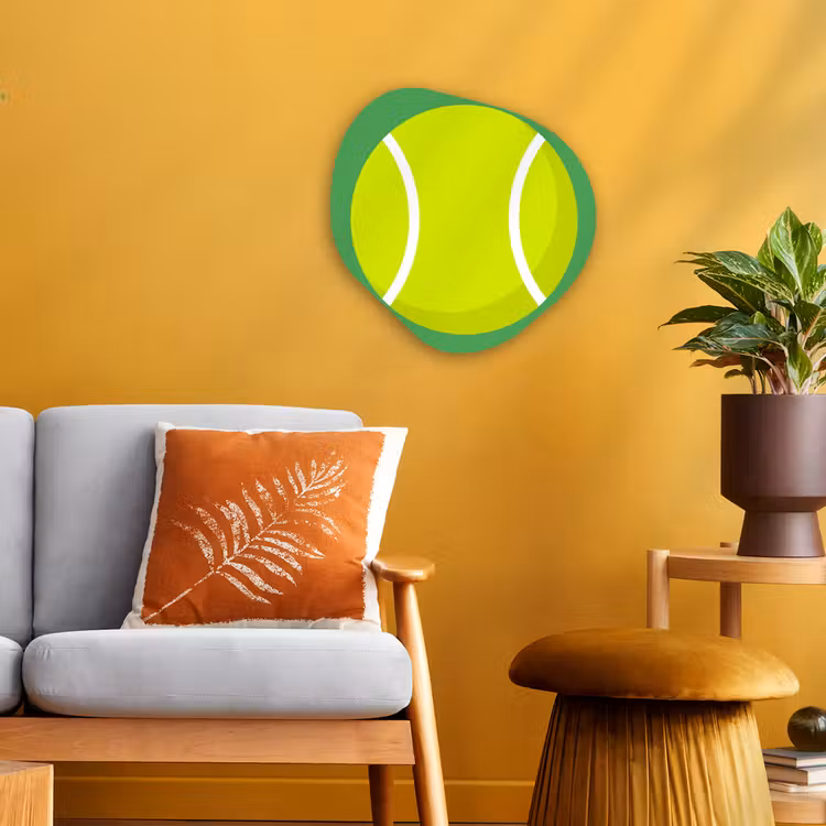Organisch schilderij forex - Bal - Geel - Sport - Groen - Illustratie — 3