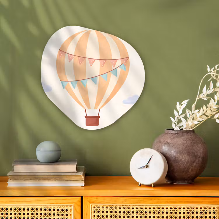 Organisch schilderij forex - Luchtballon - Wolken - Illustratie - Zacht - Kinderkamer — 2
