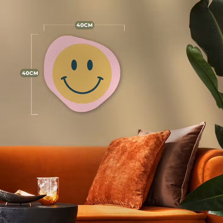 Organisch schilderij forex - Smiley - Geel - Roze - Symbool - Minimalistisch — 4