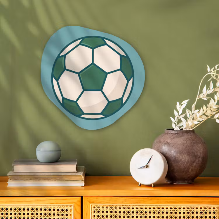 Organisch schilderij forex - Voetbal - Geometrisch - Sport - Illustratie - Blauwgroen — 2
