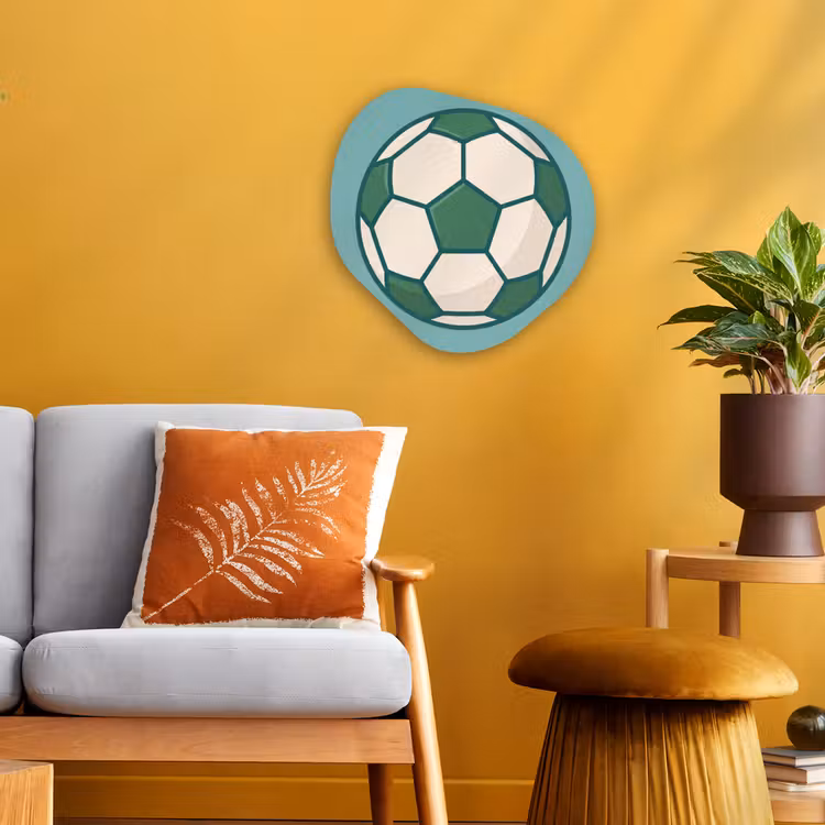 Organisch schilderij forex - Voetbal - Geometrisch - Sport - Illustratie - Blauwgroen — 3