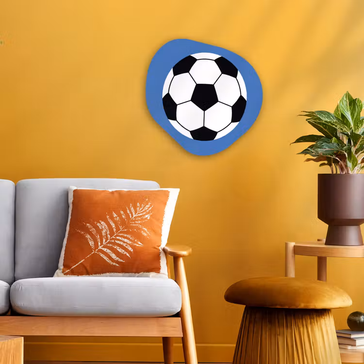 Organisch schilderij forex - Voetbal - Zwart-wit - Sport - Illustratie - Blauw — 3