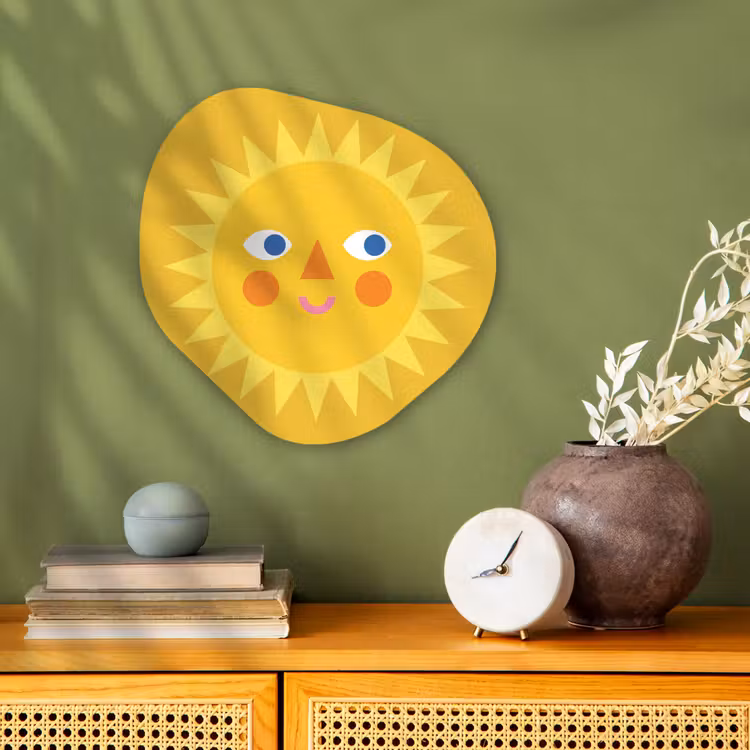 Organisch schilderij forex - Zon - Gezicht - Zomer - Illustratie - Geel — 2
