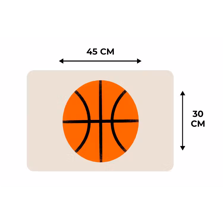 Placemat - 6 stuks - Basketbal - Bal - Sport - Illustratie - Oranje — 3