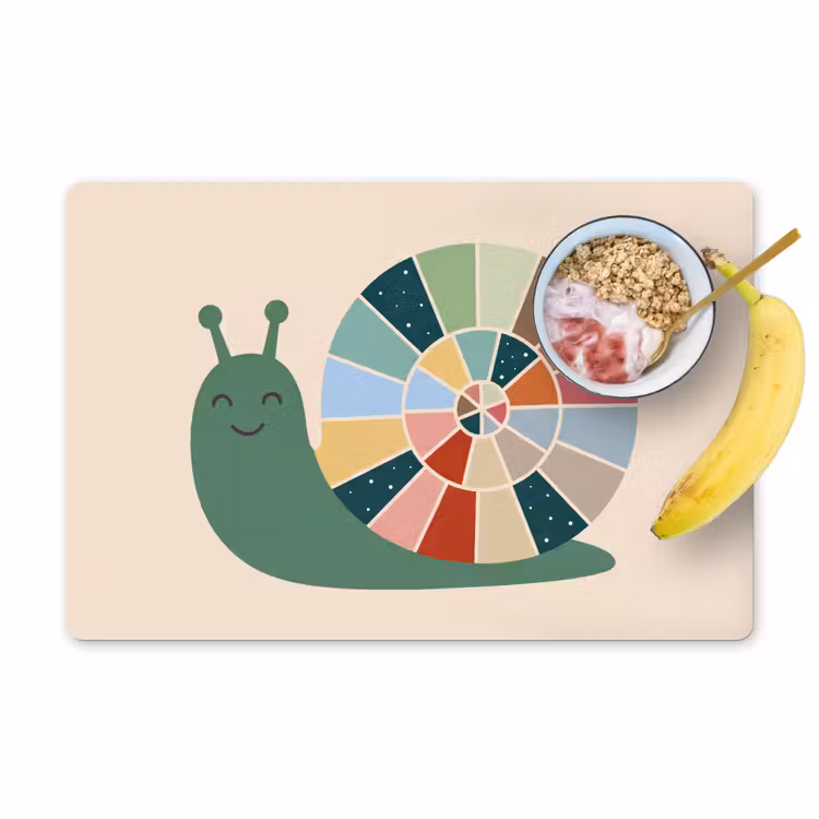 Placemat - 6 stuks - Dieren - Slak - Kleurrijk - Illustratie — 1