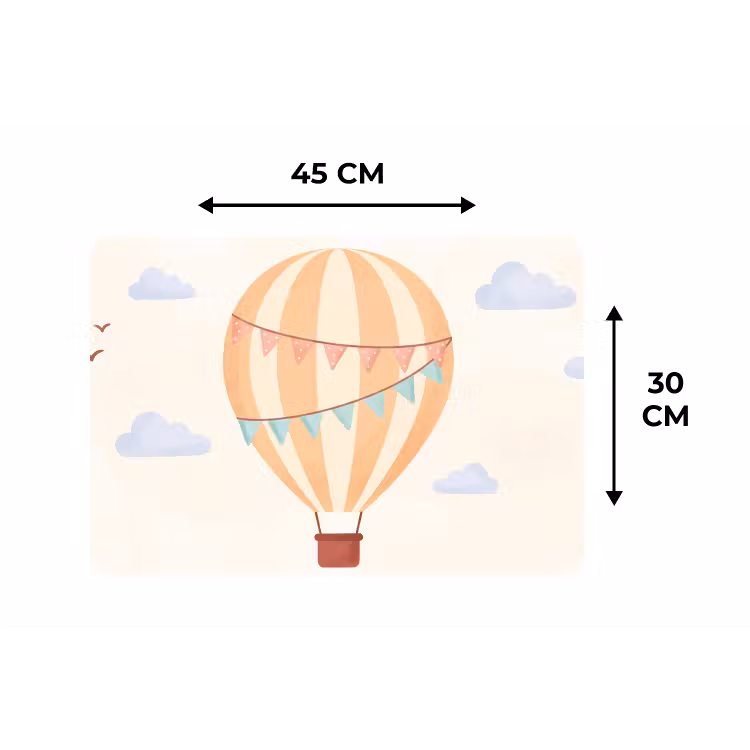 Placemat - 6 stuks - Luchtballon - Wolken - Illustratie - Zacht - Kinderkamer — 3