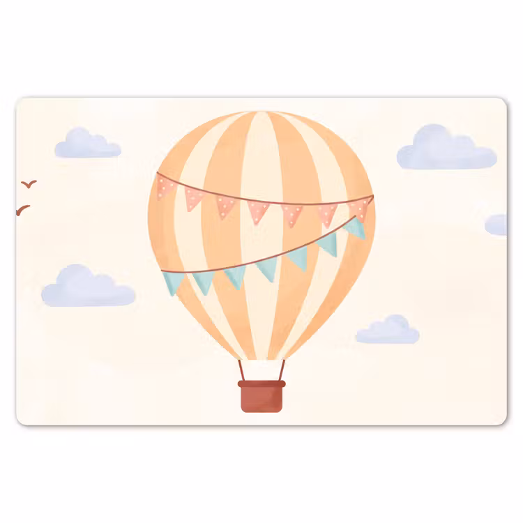 Placemat - 6 stuks - Luchtballon - Wolken - Illustratie - Zacht - Kinderkamer — 7