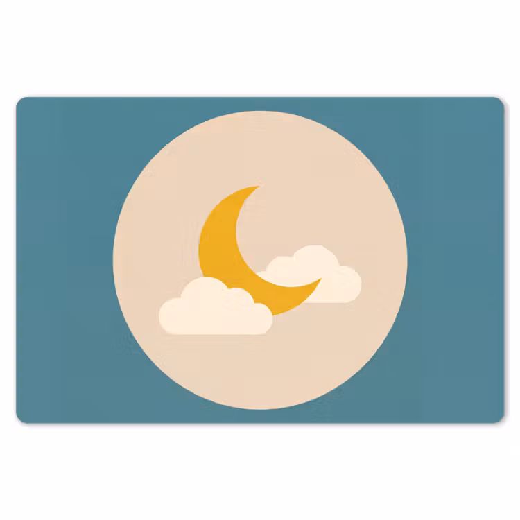 Placemat - 6 stuks - Maan - Wolken - Natuur - Abstract - Geel — 7