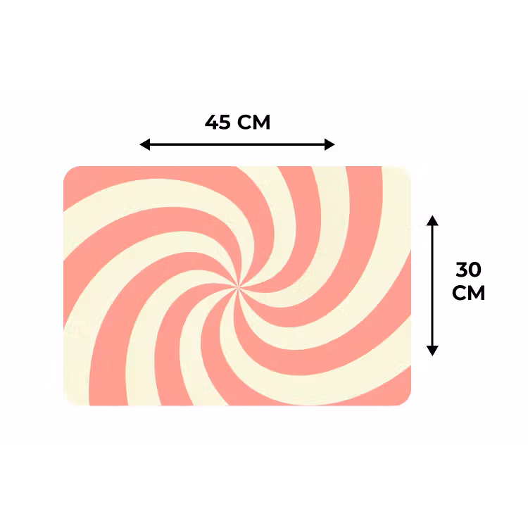 Placemat - 6 stuks - Spiraal - Patroon - Abstract - Roze - Beige — 3