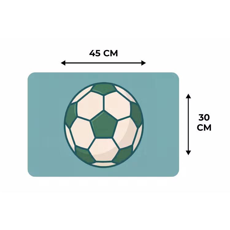 Placemat - 6 stuks - Voetbal - Geometrisch - Sport - Illustratie - Blauwgroen — 3