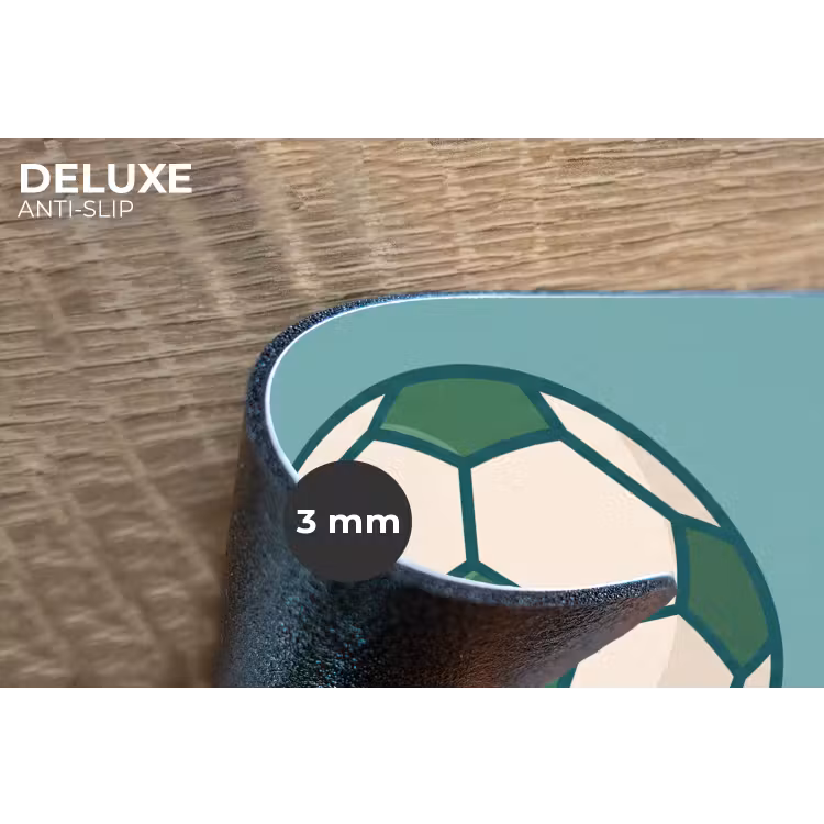 Placemat - 6 stuks - Voetbal - Geometrisch - Sport - Illustratie - Blauwgroen — 4