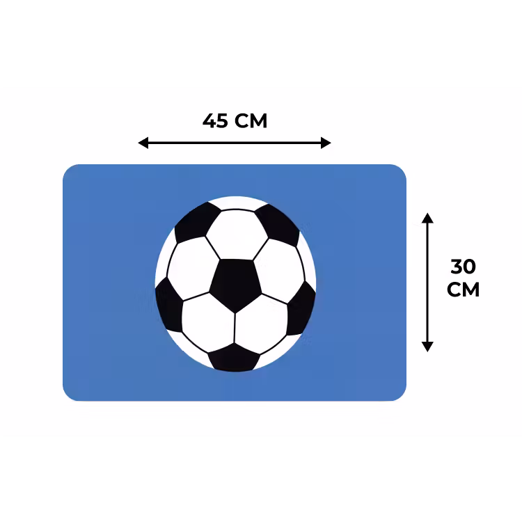 Placemat - 6 stuks - Voetbal - Zwart-wit - Sport - Illustratie - Blauw — 3
