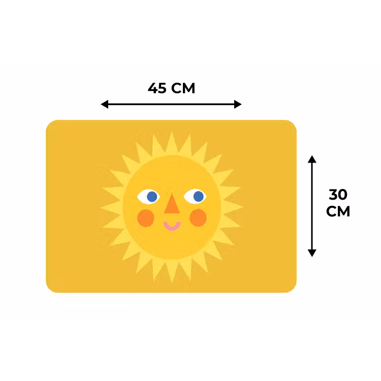 Placemat - 6 stuks - Zon - Gezicht - Zomer - Illustratie - Geel — 3