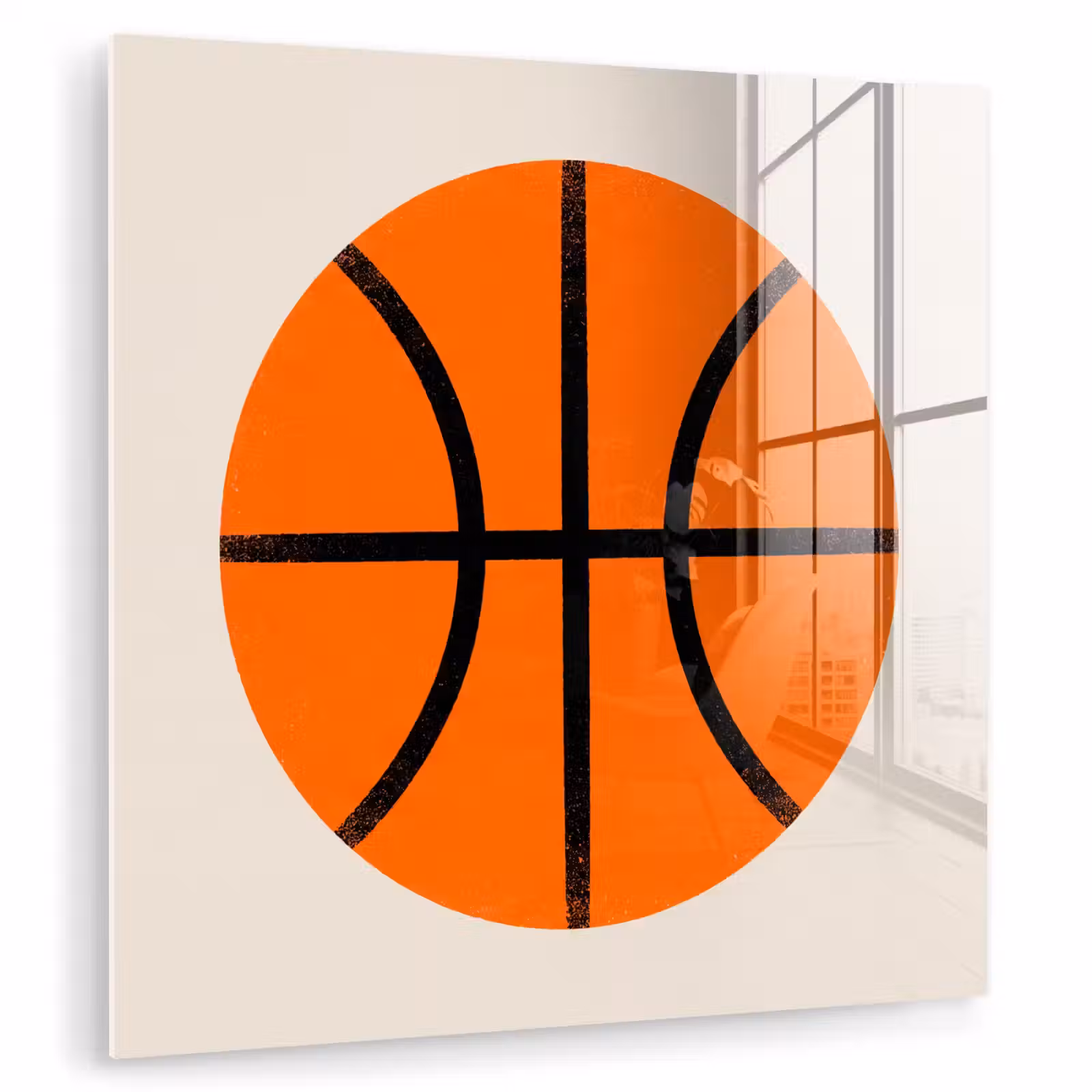 Glas schilderij - Basketbal - Bal - Sport - Illustratie - Oranje — 1
