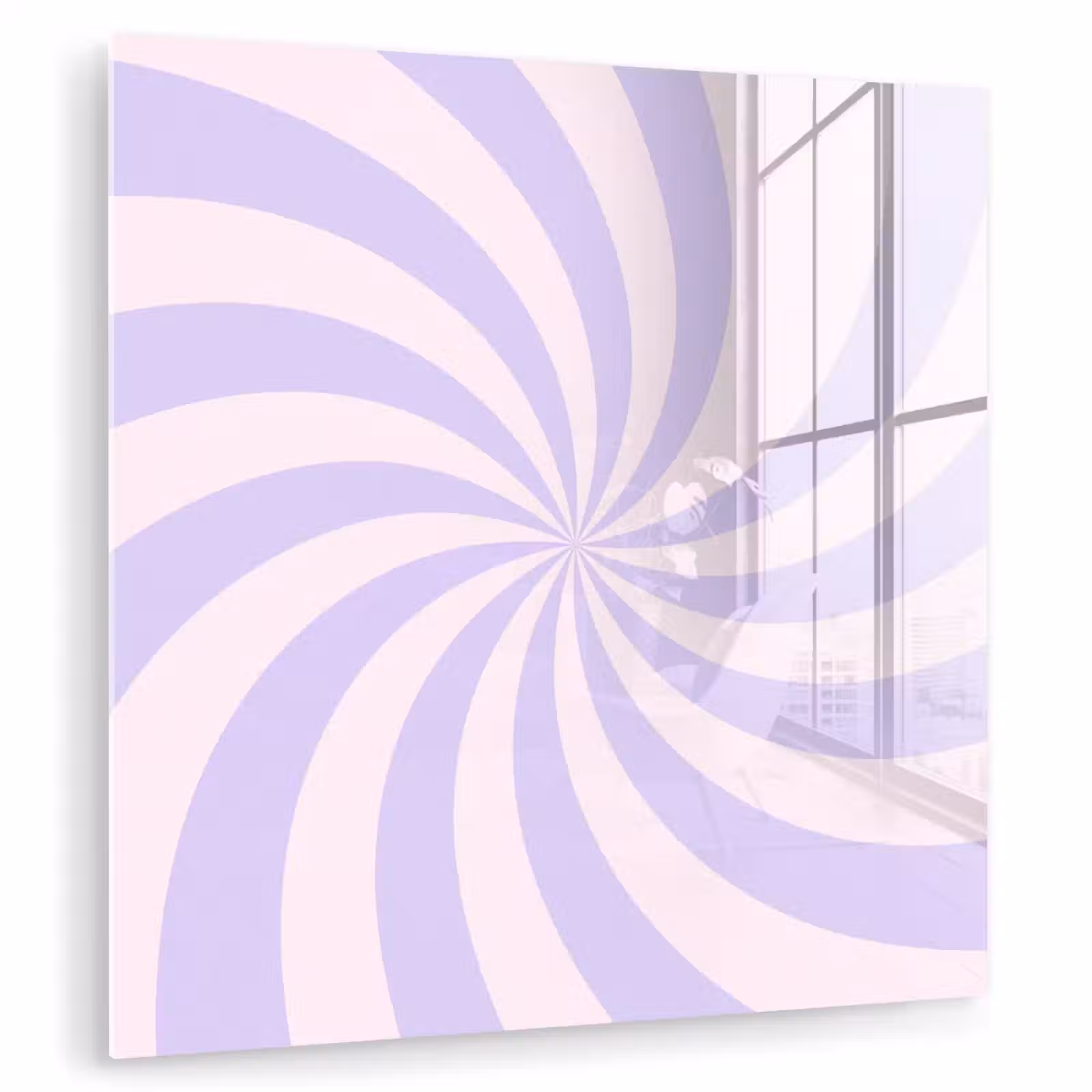 Glas schilderij - Patroon - Spiraal - Abstract - Modern - Paars-Roze — 1