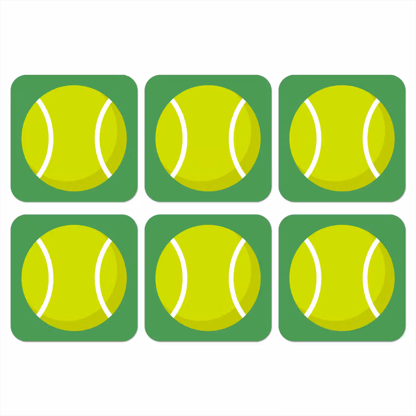 Onderzetter - Bal - Geel - Sport - Groen - Illustratie — 1