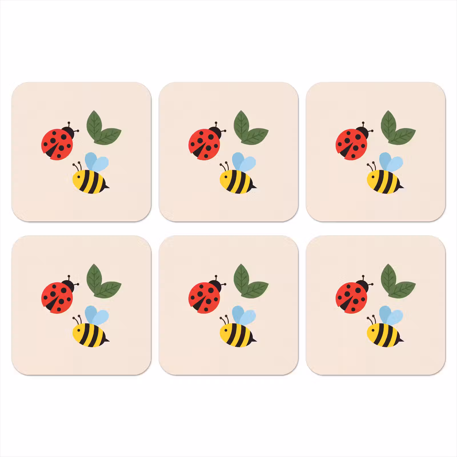 Onderzetter - Insect - Blad - Natuur - Speels - Illustratie — 1