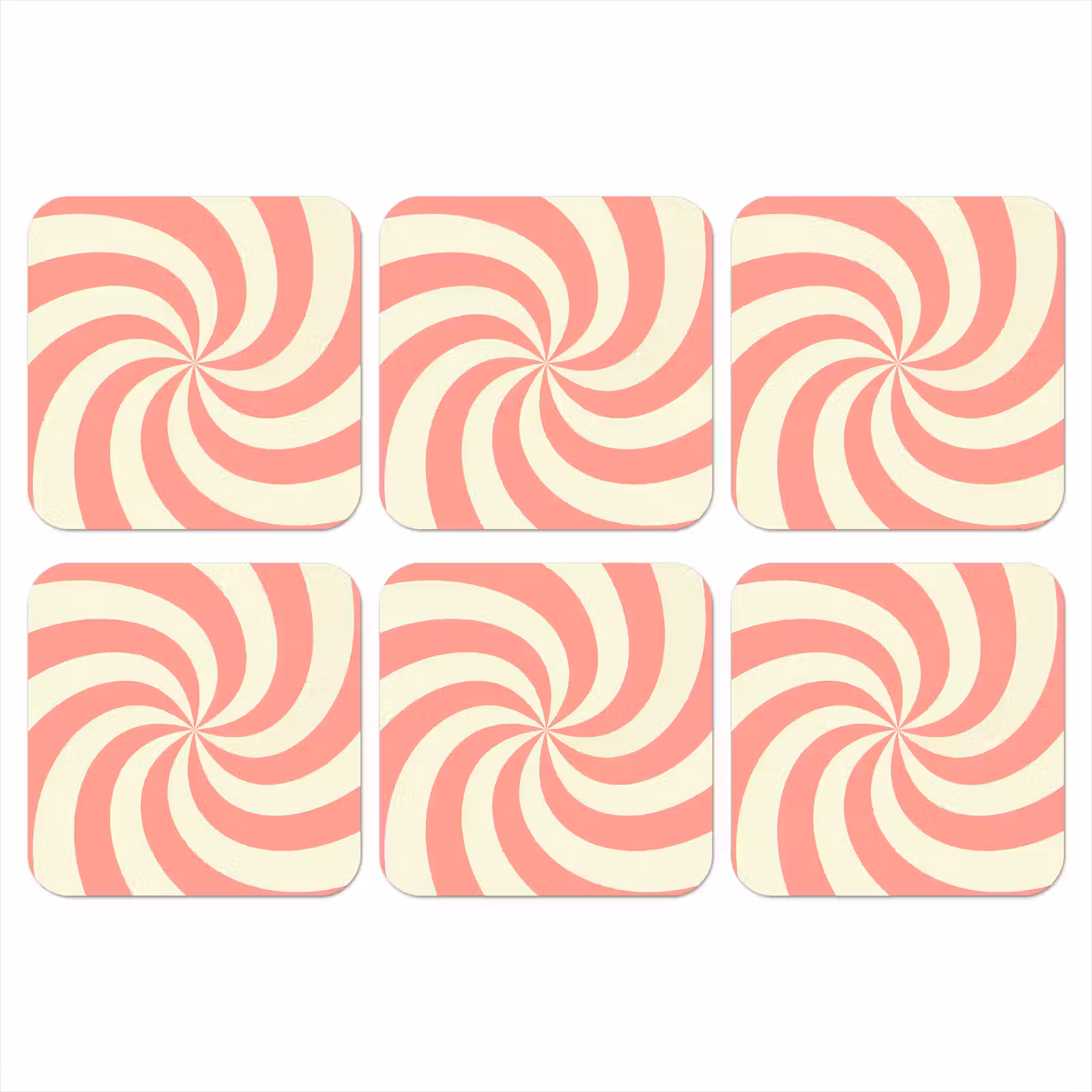 Onderzetter - Spiraal - Patroon - Abstract - Roze - Beige — 1
