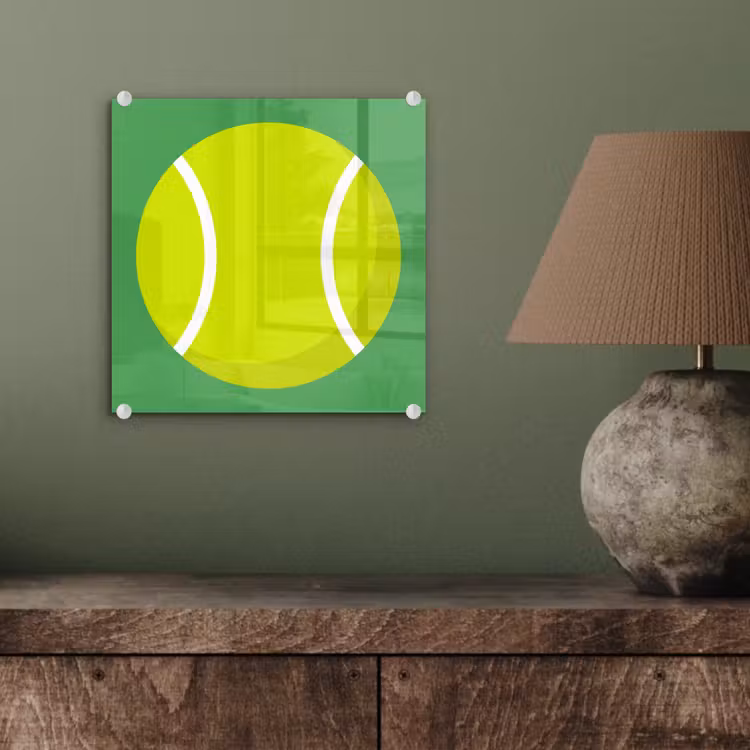 Glas schilderij - Bal - Geel - Sport - Groen - Illustratie — 4