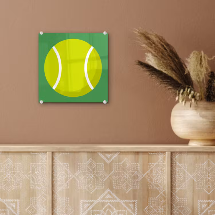 Glas schilderij - Bal - Geel - Sport - Groen - Illustratie — 6