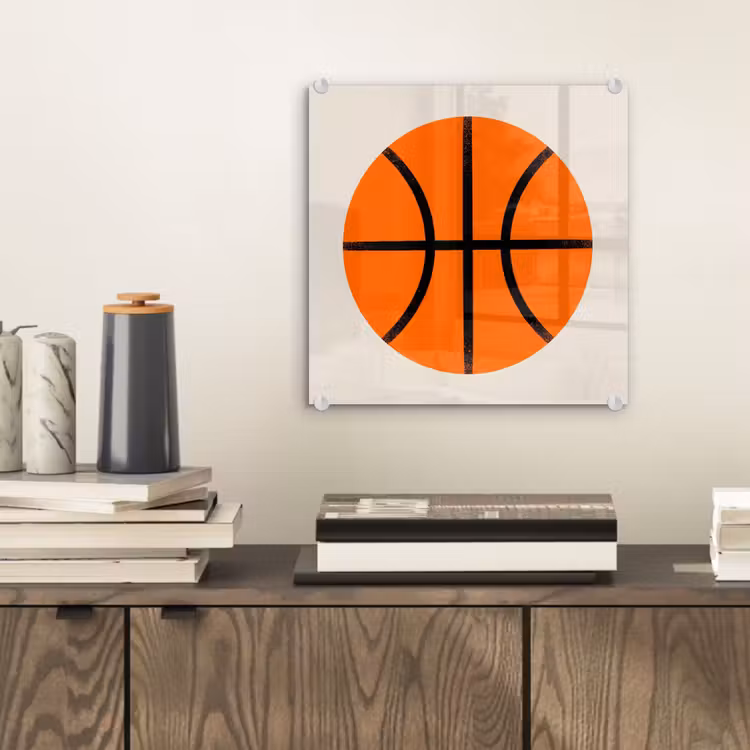 Glas schilderij - Basketbal - Bal - Sport - Illustratie - Oranje — 2