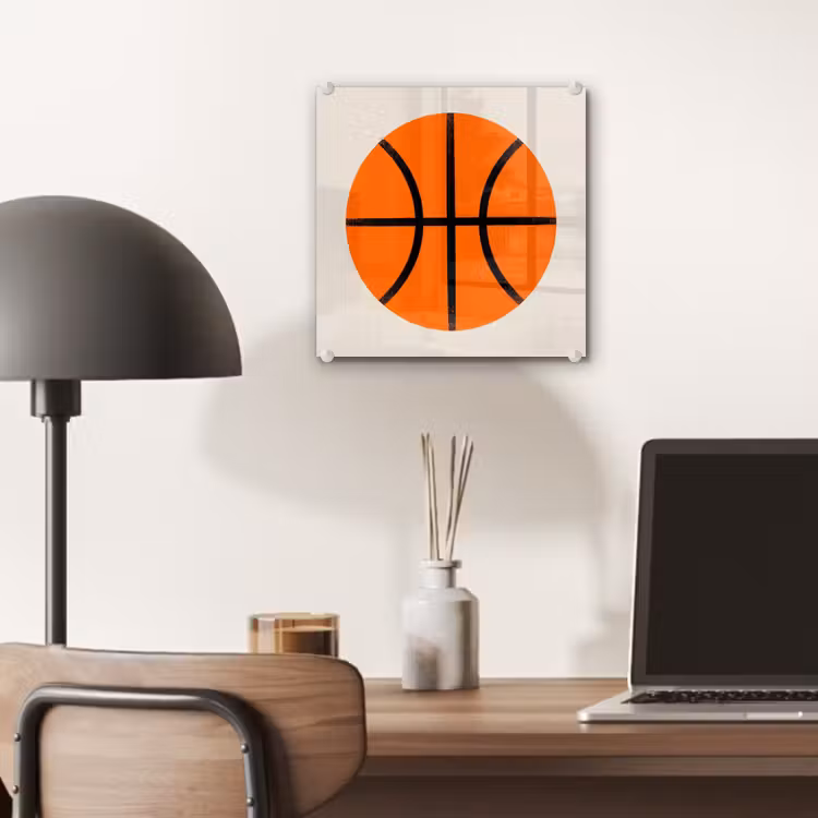 Glas schilderij - Basketbal - Bal - Sport - Illustratie - Oranje — 7