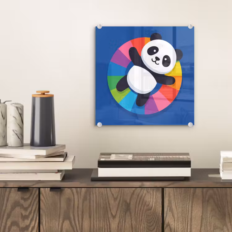 Glas schilderij - Dieren - Cartoon - Kleurrijk - Modern - Speels — 2