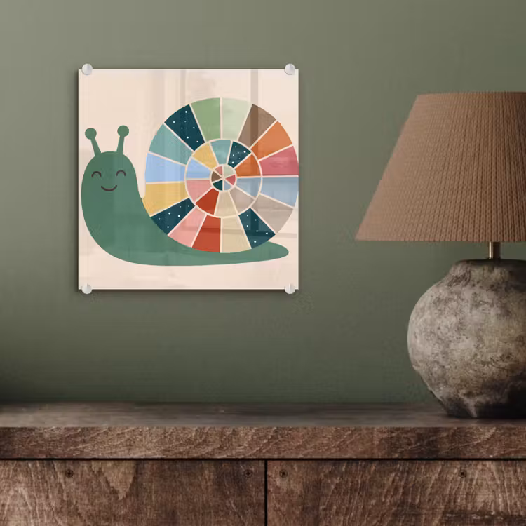 Glas schilderij - Dieren - Slak - Kleurrijk - Illustratie — 4
