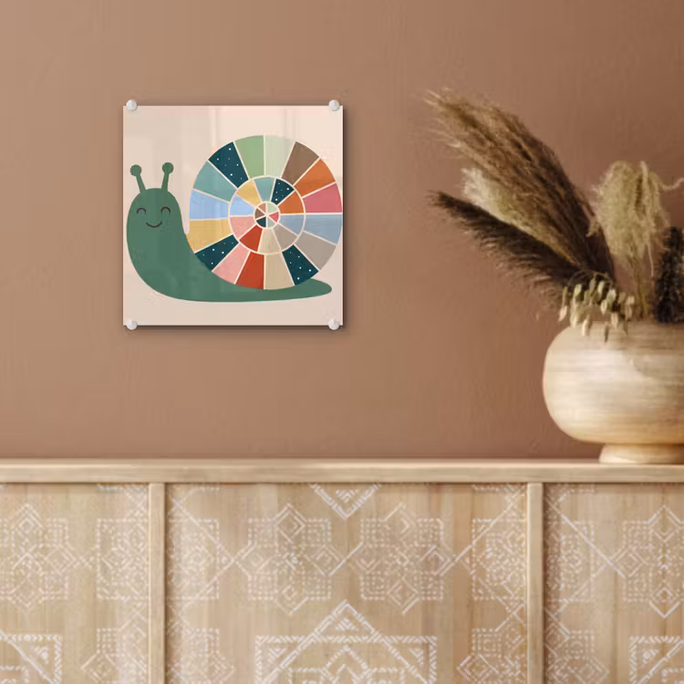 Glas schilderij - Dieren - Slak - Kleurrijk - Illustratie — 6
