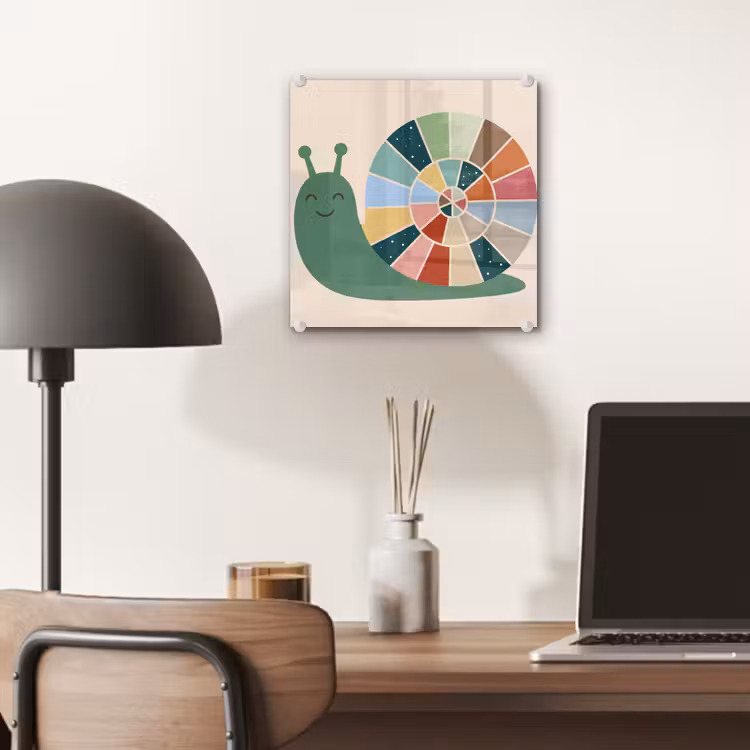 Glas schilderij - Dieren - Slak - Kleurrijk - Illustratie — 7