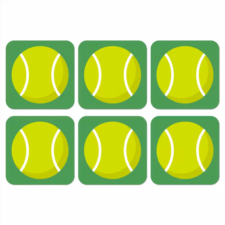 Onderzetter - Bal - Geel - Sport - Groen - Illustratie — 1