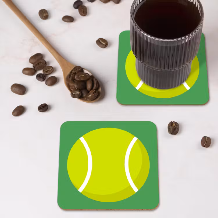 Onderzetter - Bal - Geel - Sport - Groen - Illustratie — 4