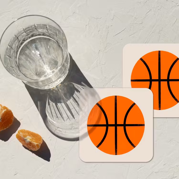 Onderzetter - Basketbal - Bal - Sport - Illustratie - Oranje — 2
