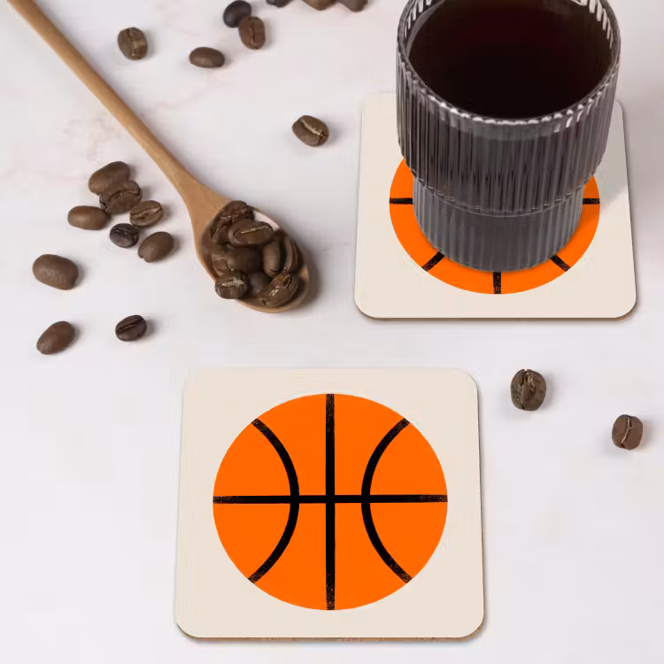 Onderzetter - Basketbal - Bal - Sport - Illustratie - Oranje — 4