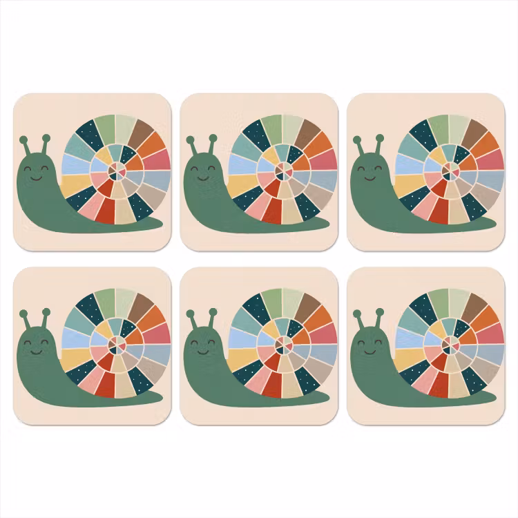 Onderzetter - Dieren - Slak - Kleurrijk - Illustratie — 1